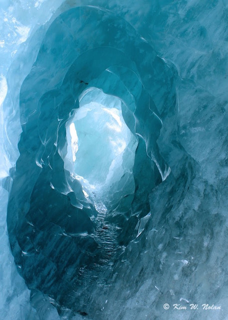 Glacier ice tunnel, Franz Josef Glacier, New Zealand photography by Kim Wagner Nolan