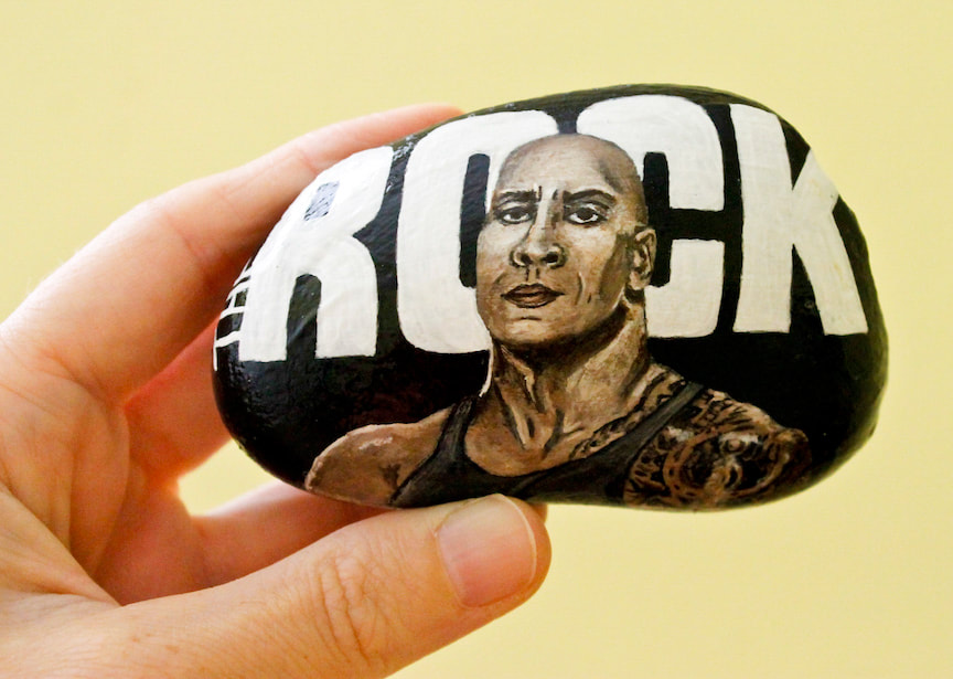 Painting of The Rock on a rock by Kim Wagner Nolan