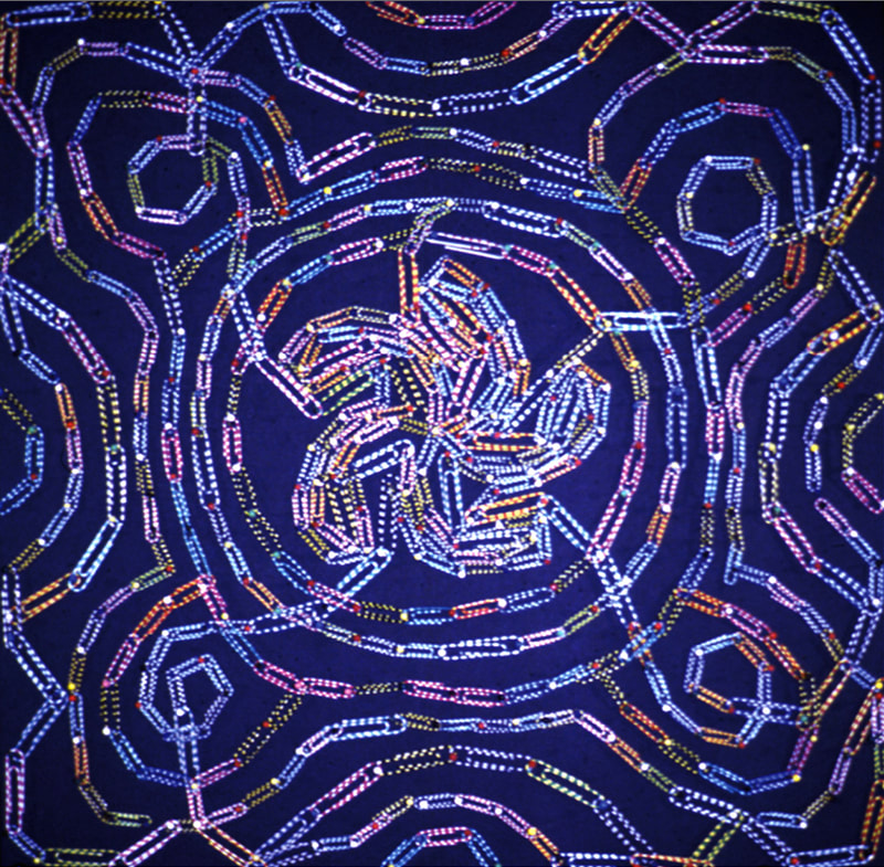 Paper Clip Mandala mixed media art by Kim W. Nolan